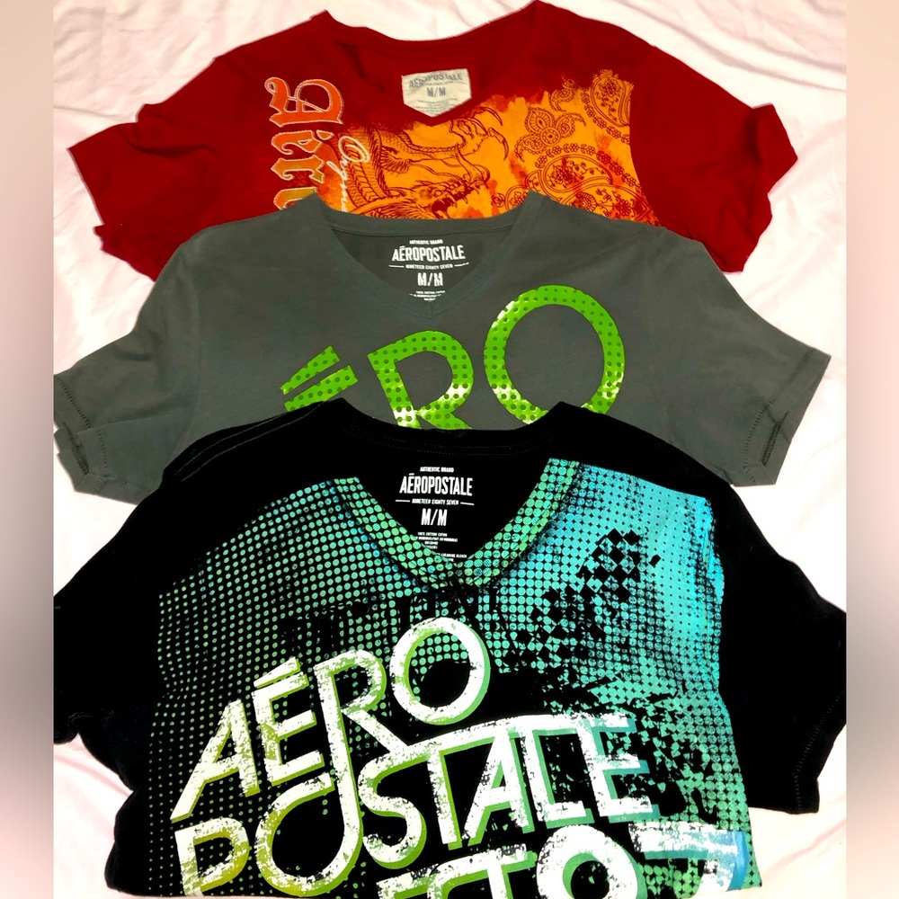 3 pack Aeropostale men’s t shirts